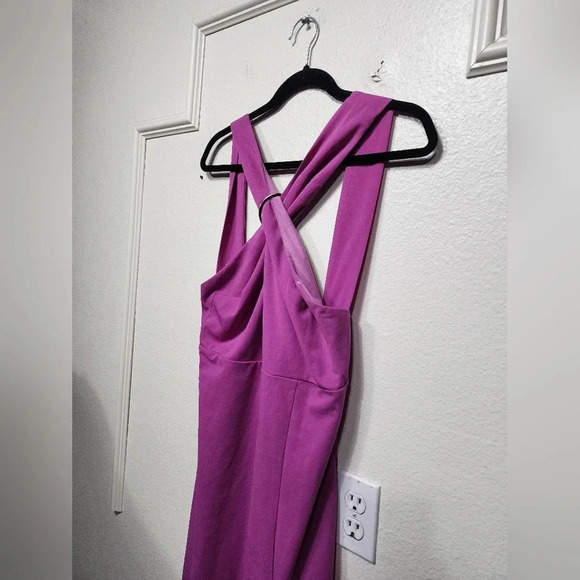 Lulu's Glorious Perfection Magenta Purple Cross-Front Column Maxi Dress L Party - Picture 8 of 11